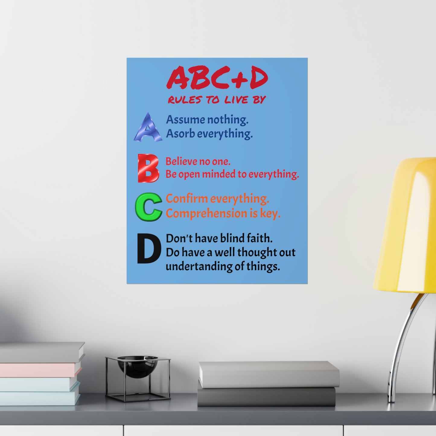 *NEW* Premium Matte Vertical Poster Art - ABC+D rules to live by