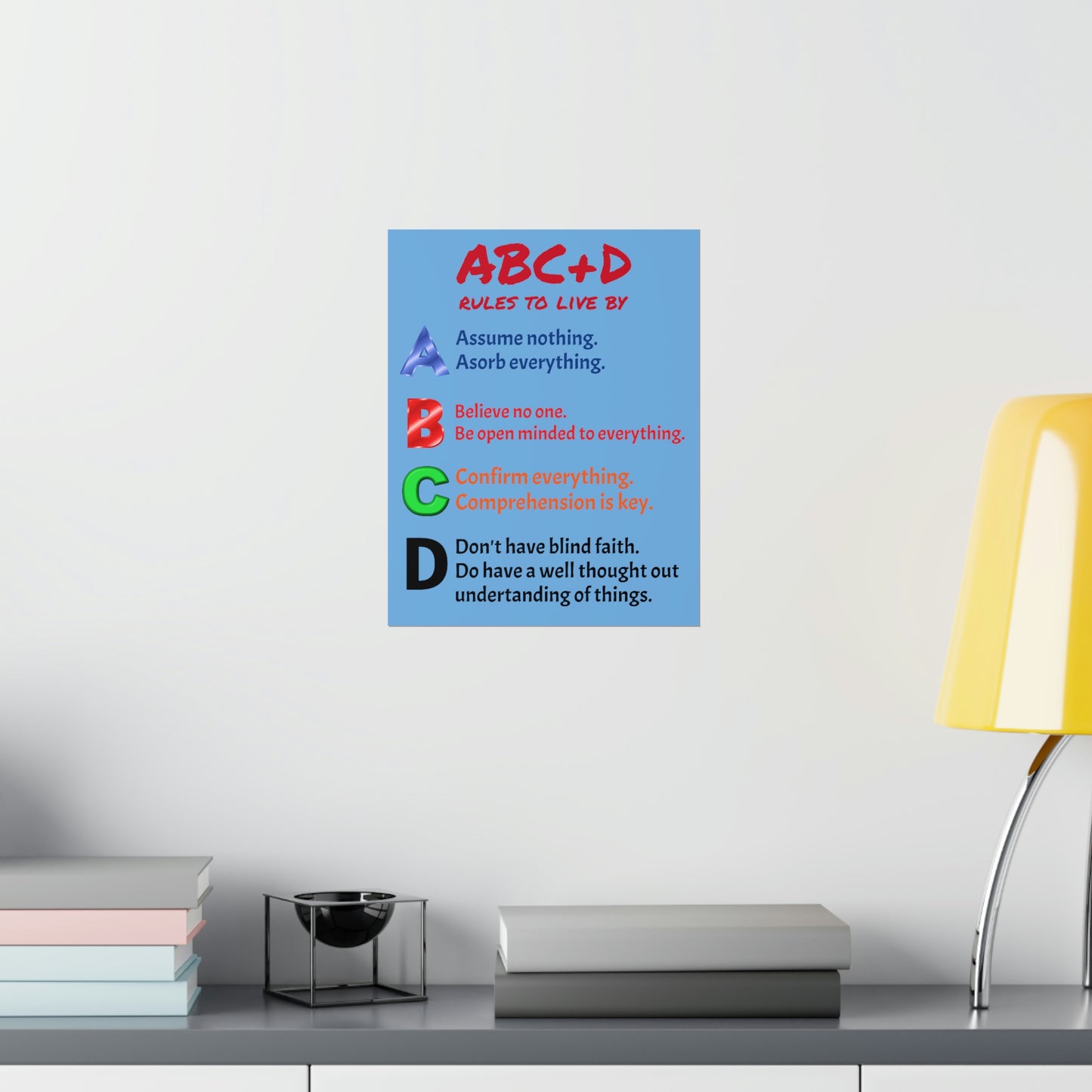 *NEW* Premium Matte Vertical Poster Art - ABC+D rules to live by