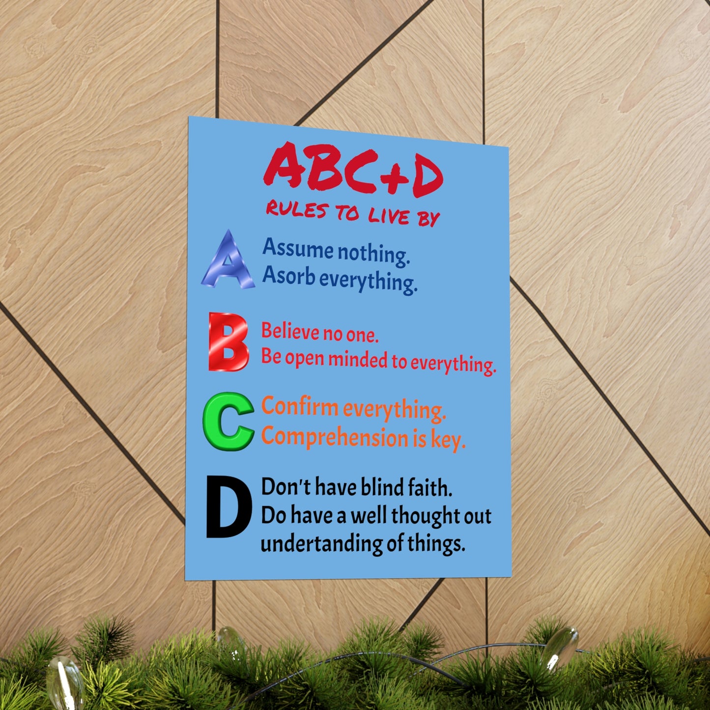 *NEW* Premium Matte Vertical Poster Art - ABC+D rules to live by