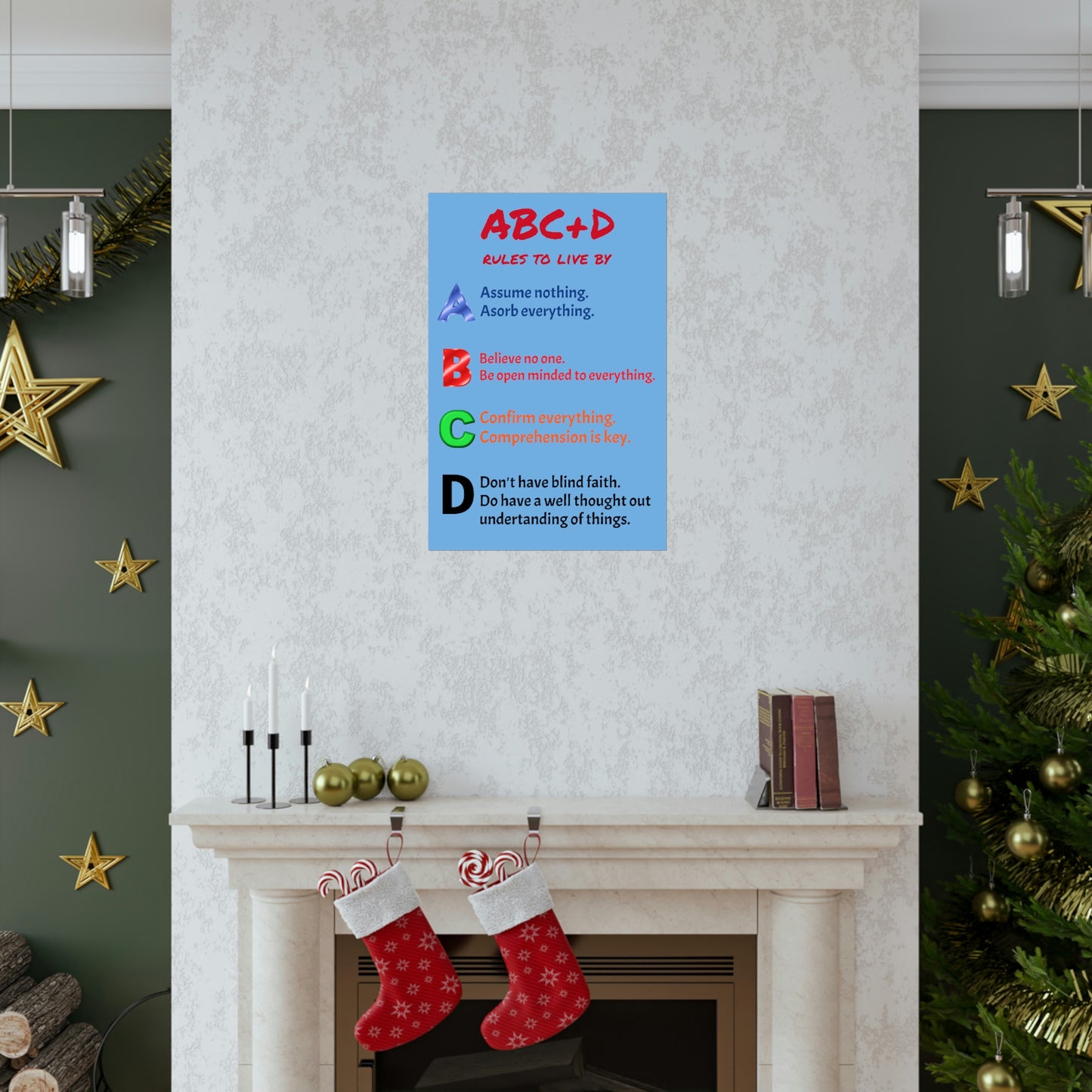 *NEW* Premium Matte Vertical Poster Art - ABC+D rules to live by