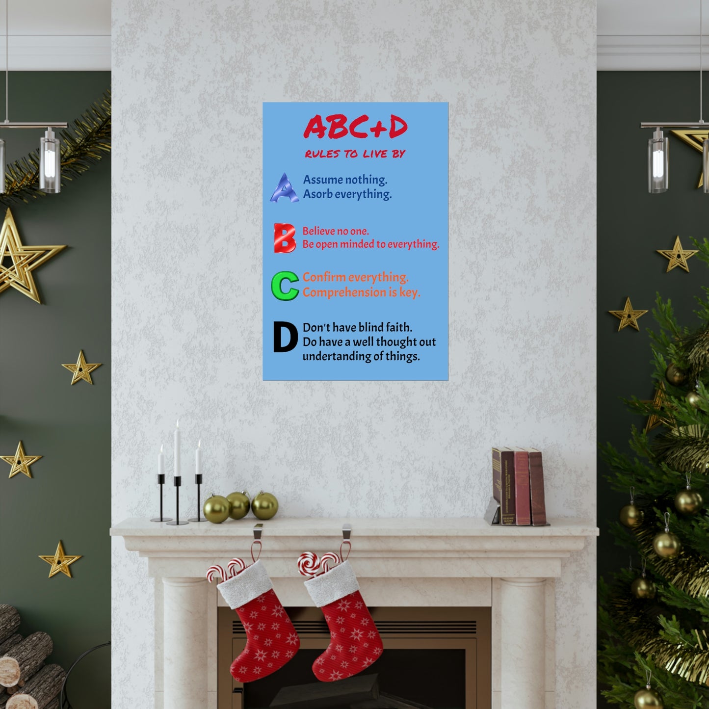 *NEW* Premium Matte Vertical Poster Art - ABC+D rules to live by