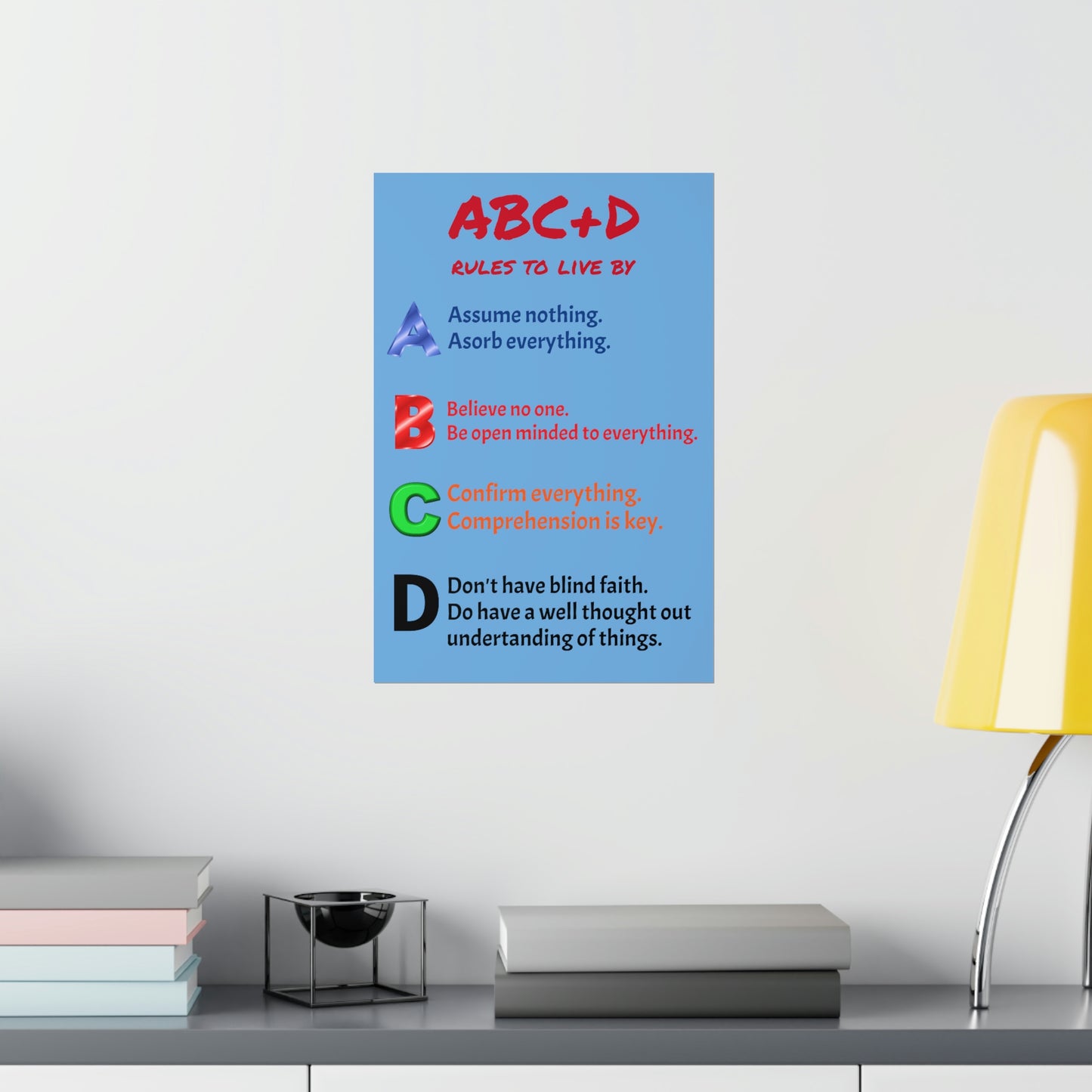 *NEW* Premium Matte Vertical Poster Art - ABC+D rules to live by