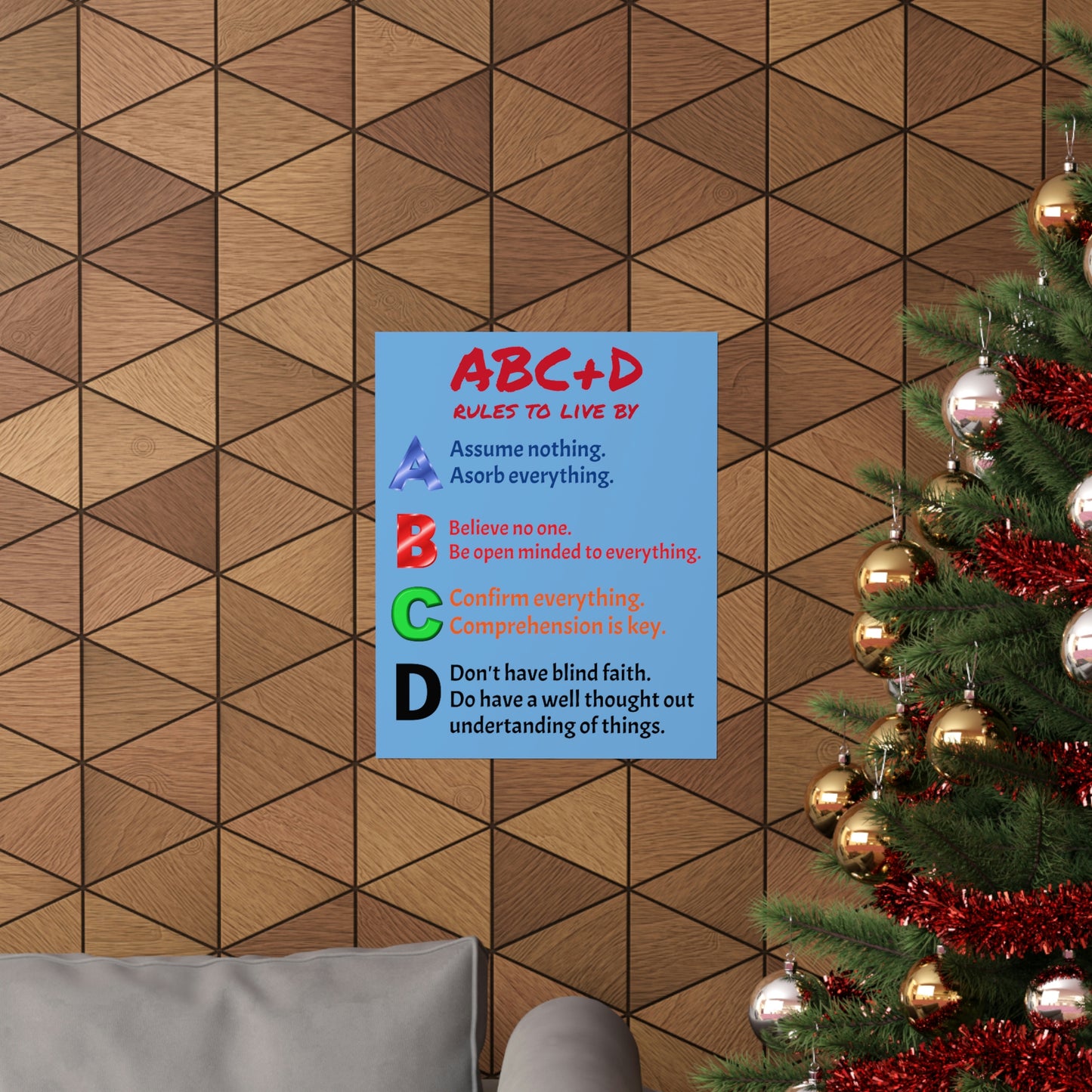 *NEW* Premium Matte Vertical Poster Art - ABC+D rules to live by