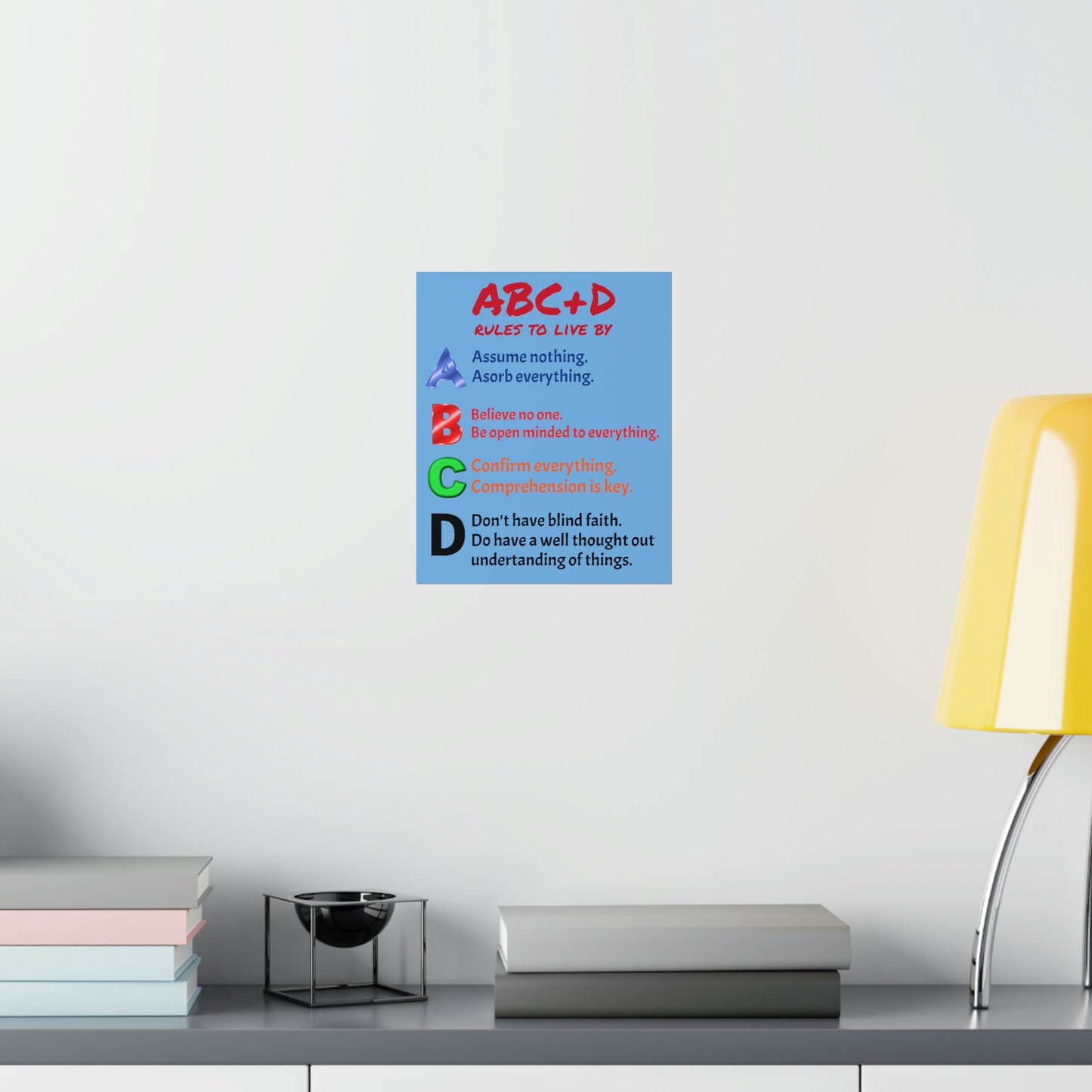 *NEW* Premium Matte Vertical Poster Art - ABC+D rules to live by