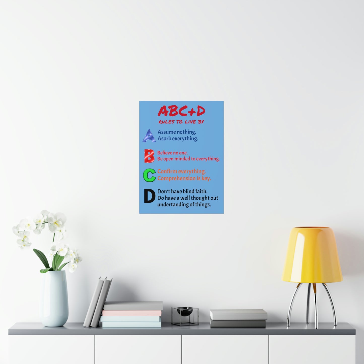 *NEW* Premium Matte Vertical Poster Art - ABC+D rules to live by