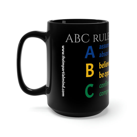 Black 15oz Mug - The ABC rules to live by