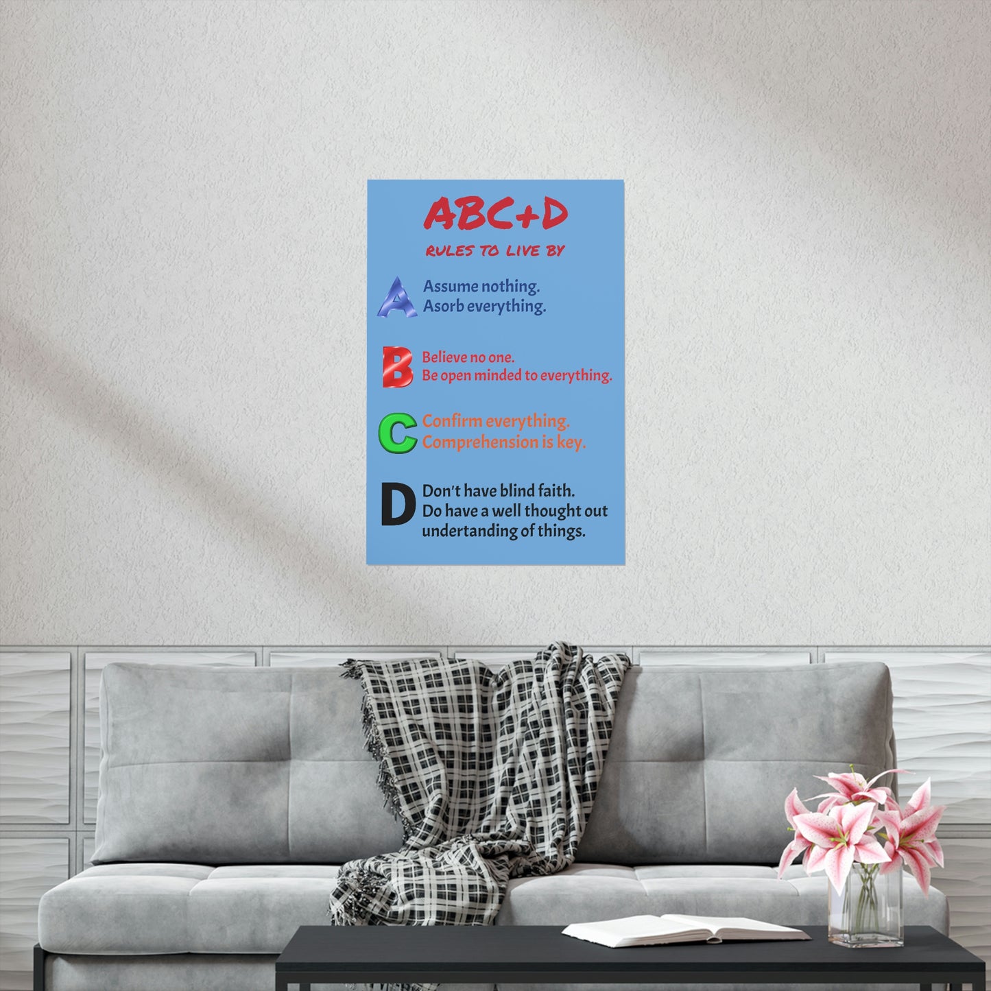 *NEW* Premium Matte Vertical Poster Art - ABC+D rules to live by