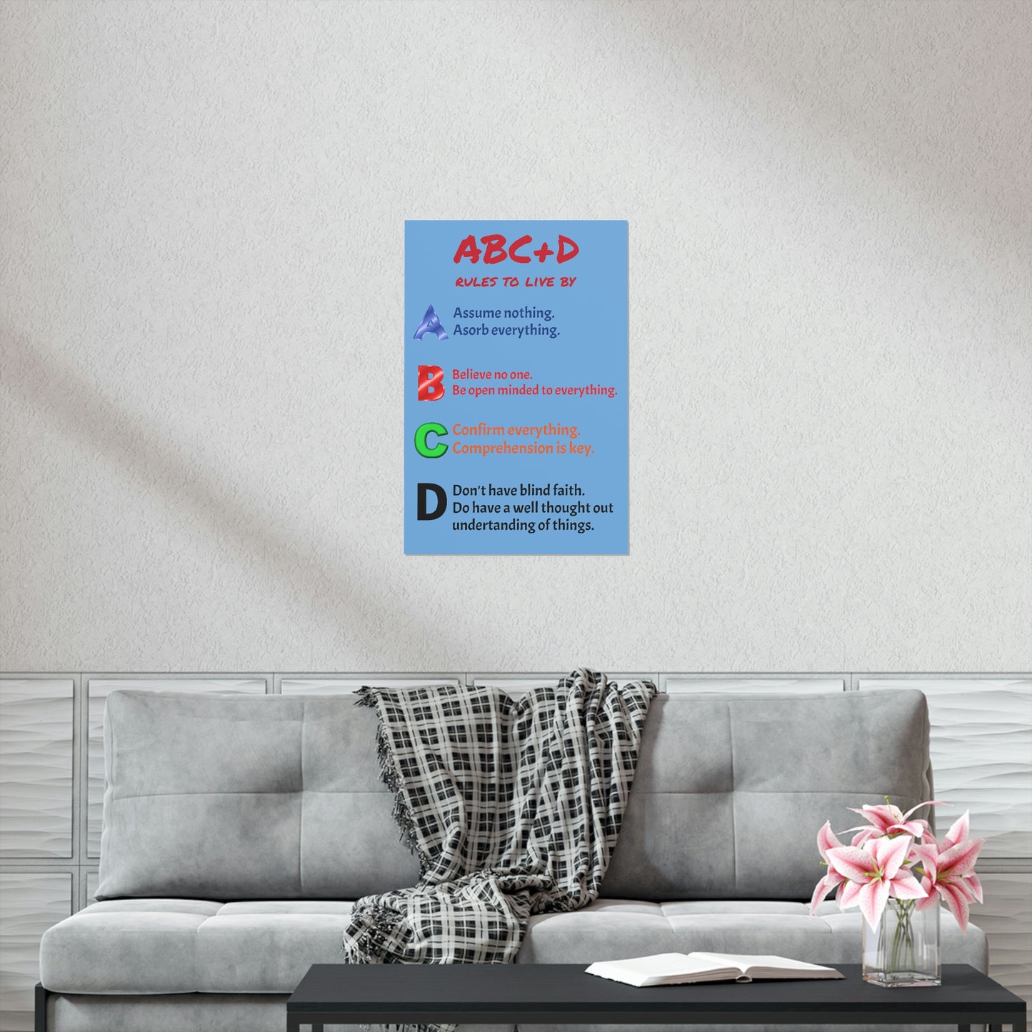 *NEW* Premium Matte Vertical Poster Art - ABC+D rules to live by