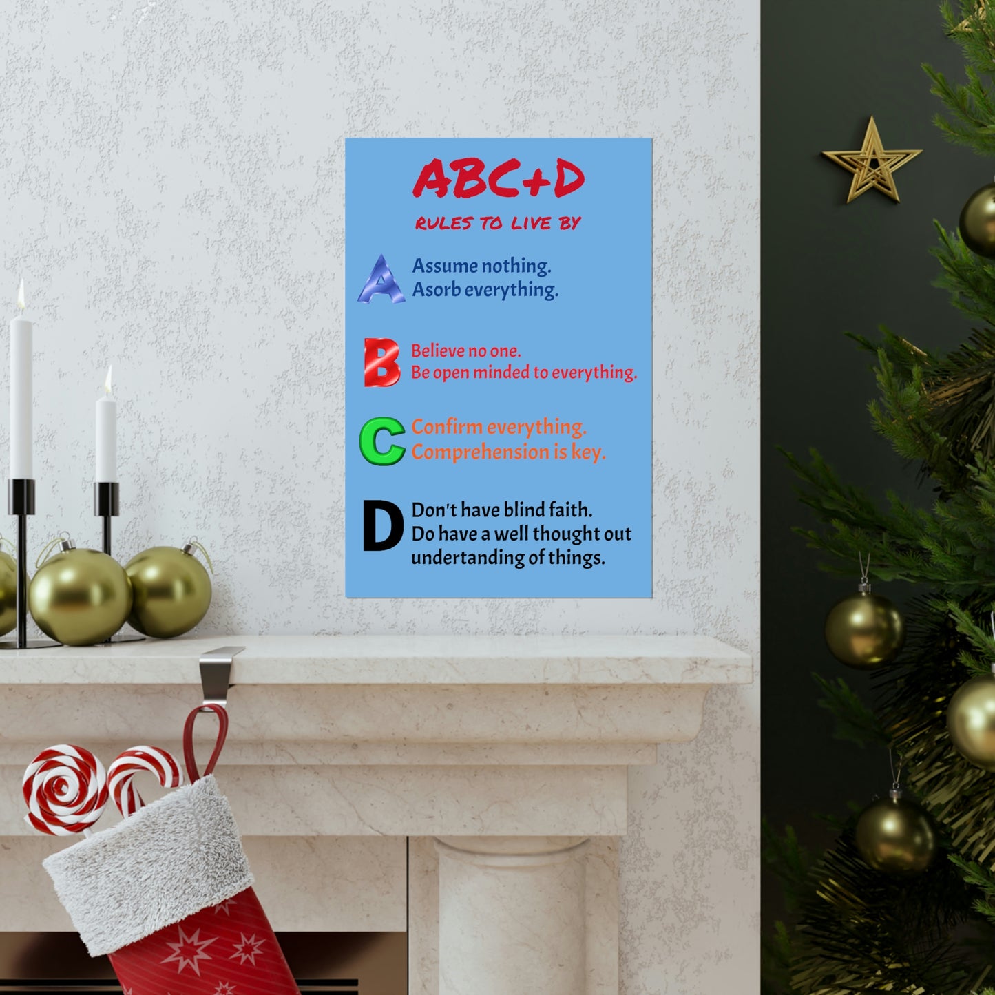 *NEW* Premium Matte Vertical Poster Art - ABC+D rules to live by