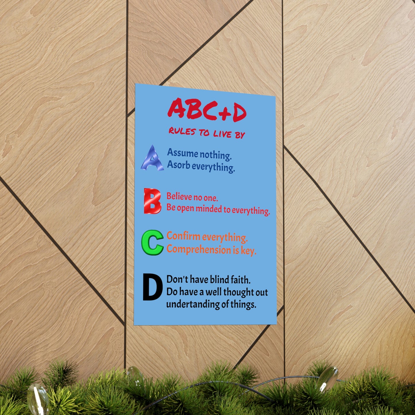 *NEW* Premium Matte Vertical Poster Art - ABC+D rules to live by