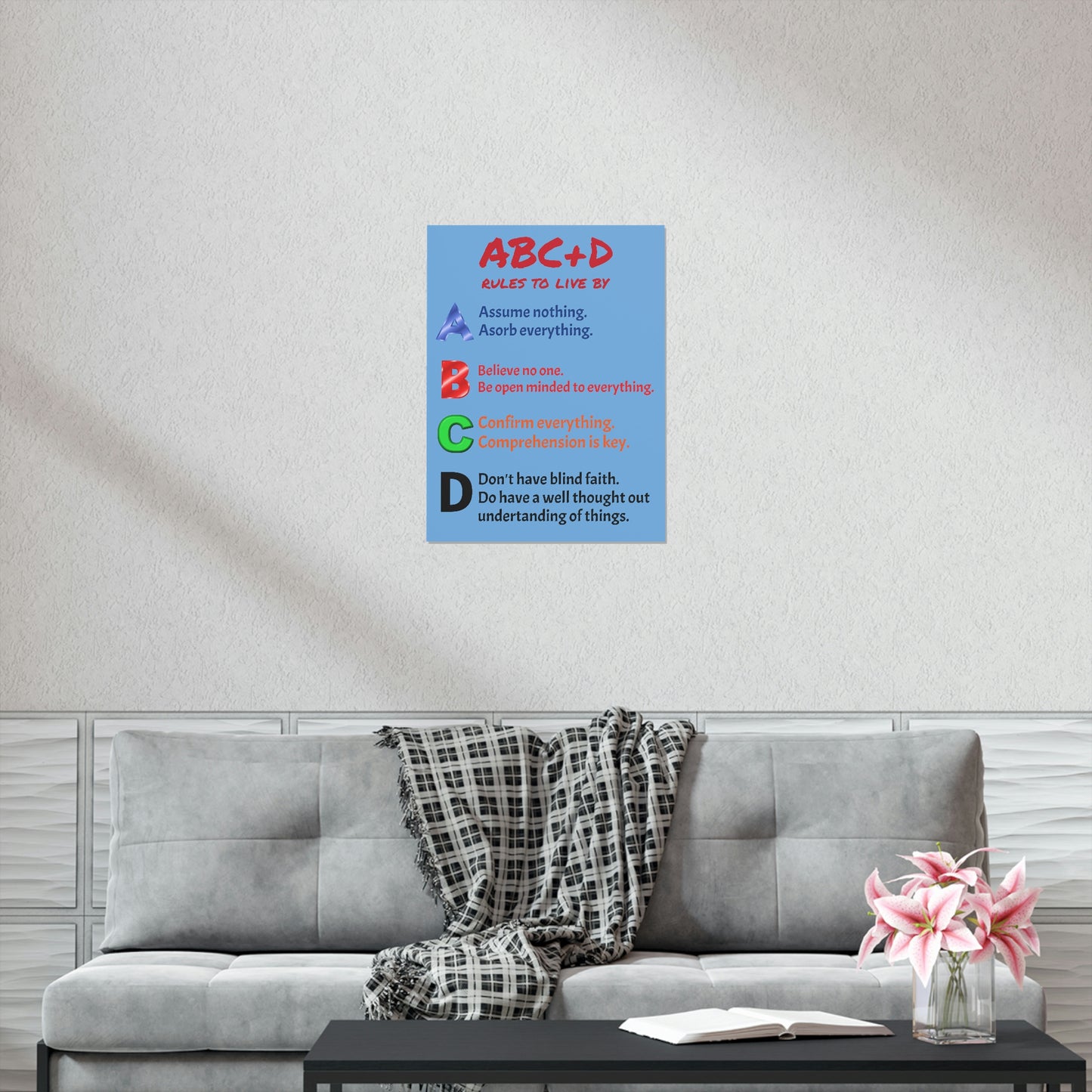 *NEW* Premium Matte Vertical Poster Art - ABC+D rules to live by