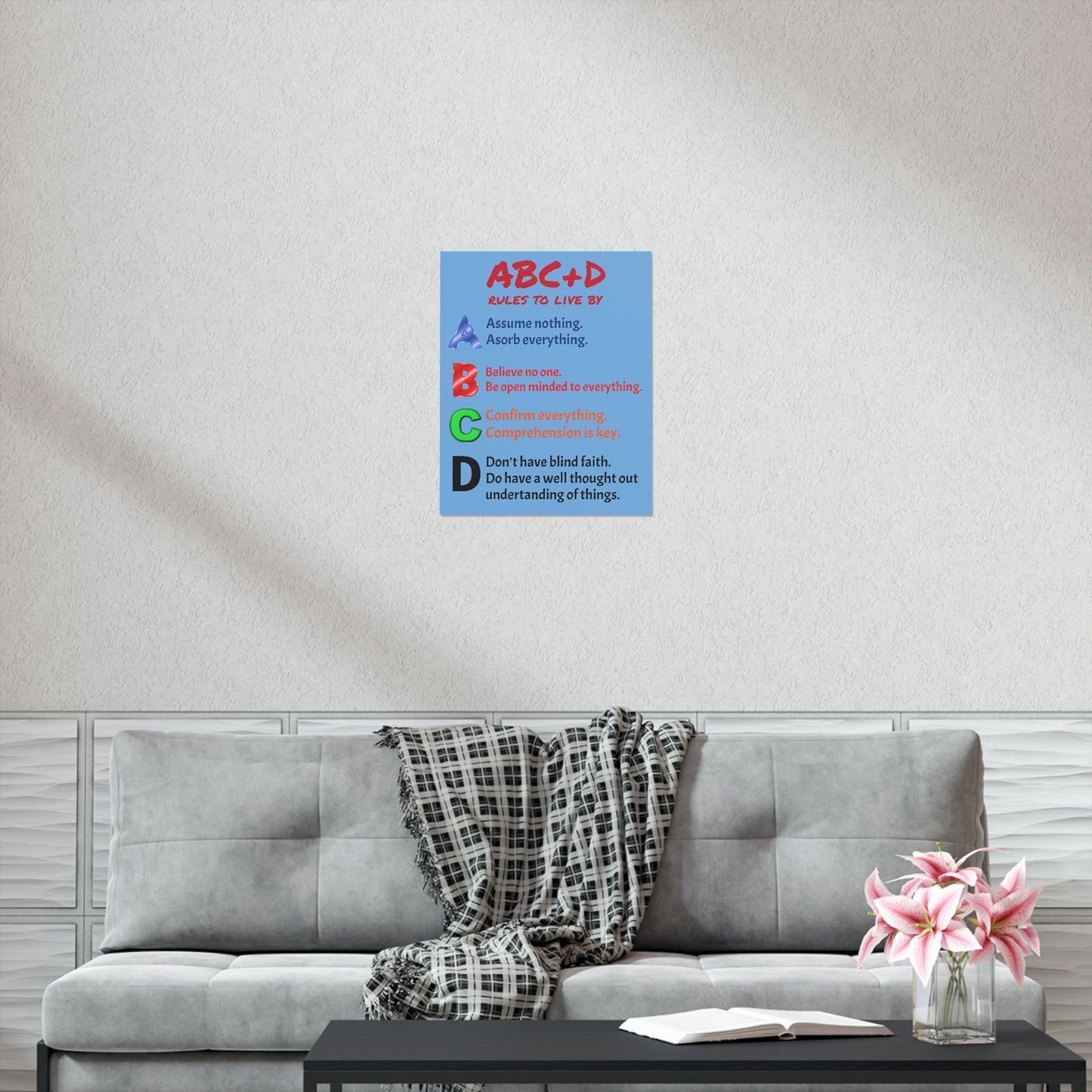 *NEW* Premium Matte Vertical Poster Art - ABC+D rules to live by