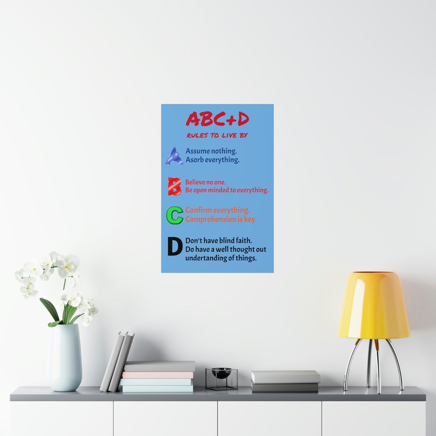 *NEW* Premium Matte Vertical Poster Art - ABC+D rules to live by