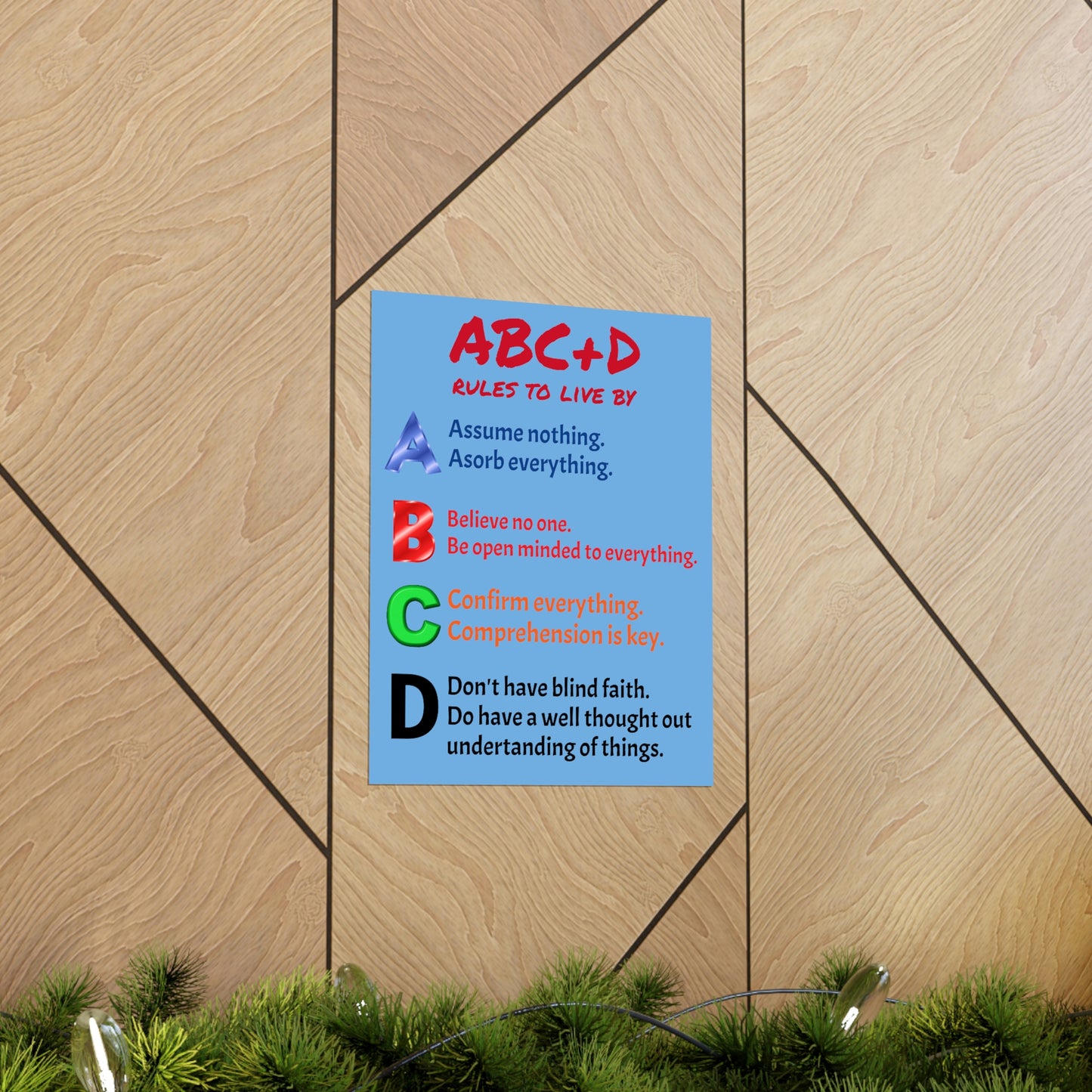 *NEW* Premium Matte Vertical Poster Art - ABC+D rules to live by